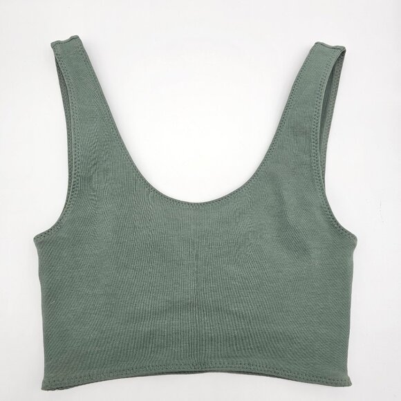 Aritzia Wilfred Free Shannon Cut Out Bra Top, XS. Sage Green. NEW - Picture 2 of 10